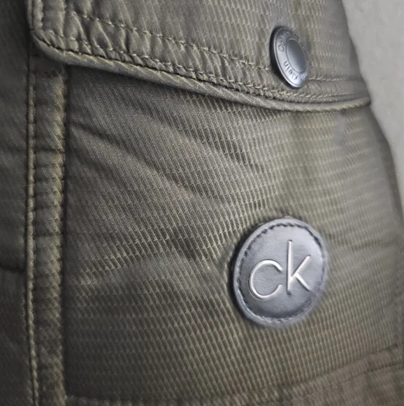 Calvin Klein Mens Full-Zip Puffer Jacket Large Green Iridescent - NWT $225 - Picture 6 of 16